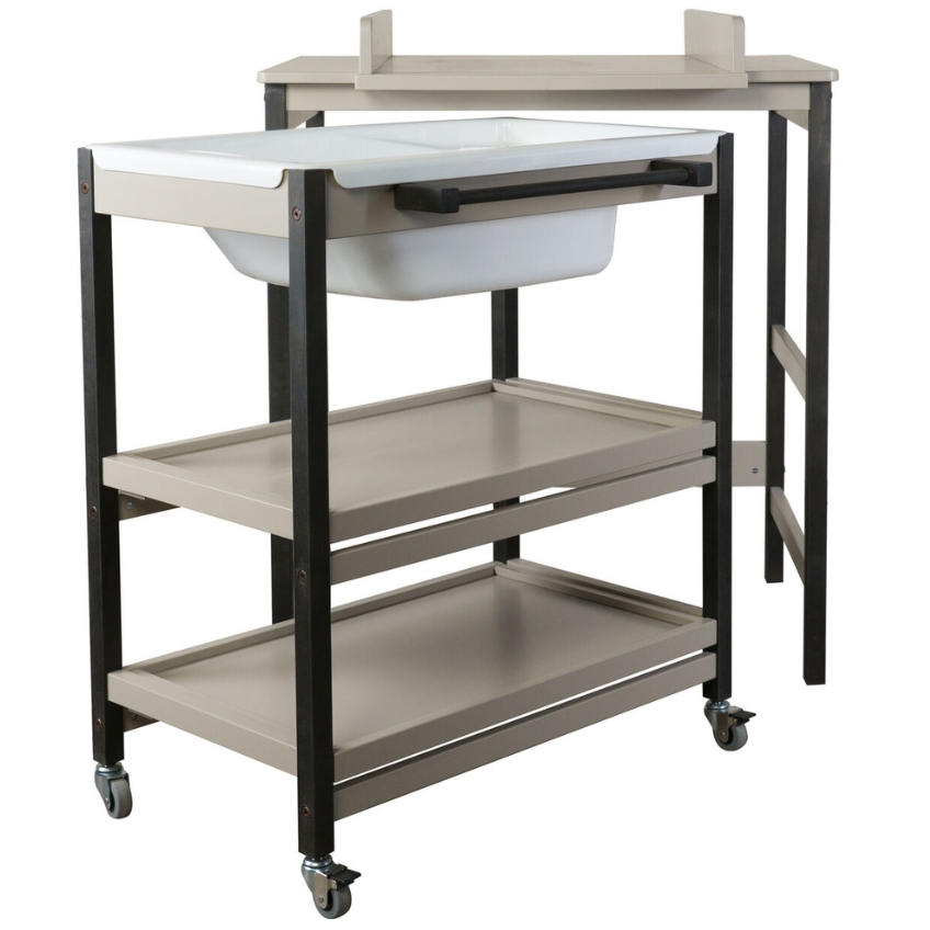 Šedý přebalovací pult s vaničkou Quax Smart 82 x 91 cm