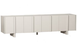 WOOOD Šedobéžový dřevěný TV stolek Basu 200 x 46 cm