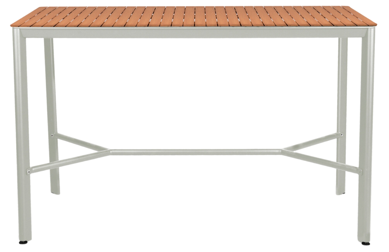 Šedý teakový zahradní barový stůl No.102 Mindo 163 x 81