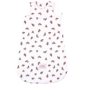 Malomi Kids Bílý bavlněný dětský spací pytel Garden Fruits 85 cm