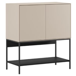 Marckeric Krémově-černá lakovaná komoda Amira 80 x 40 cm