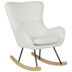 Bílé čalouněné houpací křeslo Quax Basic