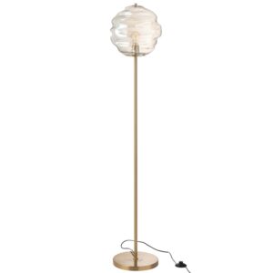 J-line Hnědá skleněná stojací lampa Honeycomb 156 cm