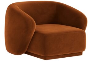 Maison Heritage Terakotově oranžové sametové křeslo Jane