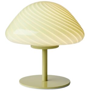 Halo Design Olivově zelená skleněná stolní lampa Mini Mush 17 cm