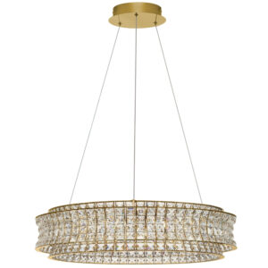 Nova Luce Zlaté křišťálové závěsné LED světlo Celysia 80 cm