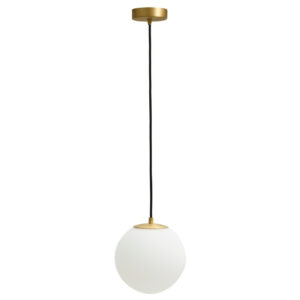 Kave Home Bílé skleněné závěsné světlo Brisia 15 cm