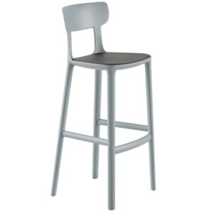 Infiniti Šedá plastová barová židle Canova 76 cm