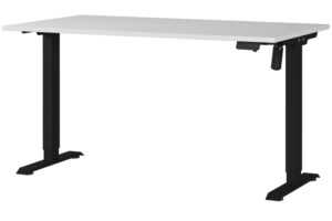 Germania Světle šedý výškově nastavitelný pracovní stůl Profi 2.0 140 x 80 cm s černou podnoží