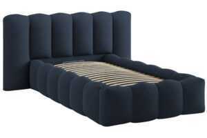 Micadoni Tmavě modrá postel Lupine 90 x 200 cm s úložným prostorem
