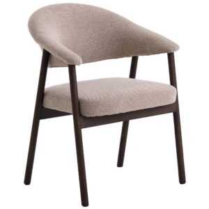 Unique Furniture Pískově hnědá jídelní židle Elk s tmavou dubovou podnoží