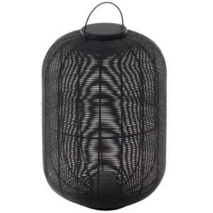 Kave Home Černá zahradní LED lampa z umělého ratanu Saranella 55 cm