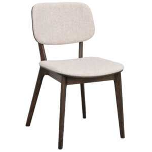 Rowico Světle béžová čalouněná jídelní židle BARRETT s hnědou podnoží