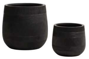 Kave Home Set dvou černých zahradních květináčů Tival ⌀ 33/50 cm