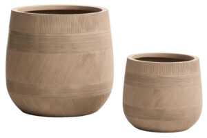 Kave Home Set dvou béžových zahradních květináčů Tival ⌀ 33/50 cm