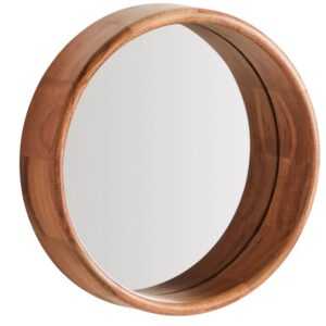 Kave Home Dřevěné závěsné zrcadlo Berale Ø 30 cm