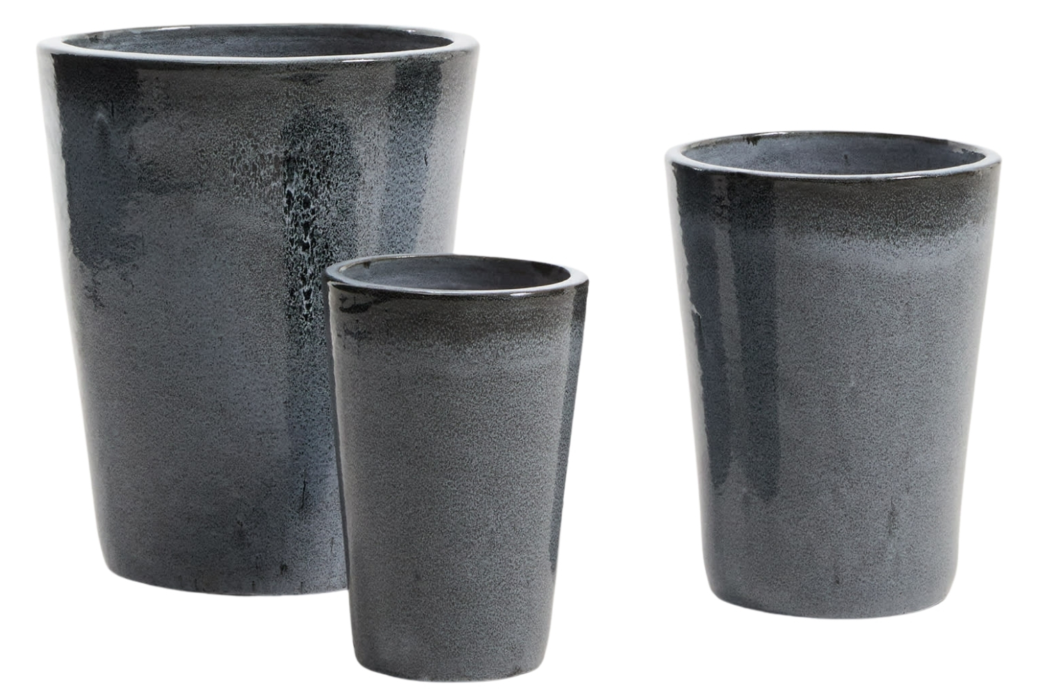 Kave Home Set tří modrých zahradních květináčů Rotja ⌀ 26/35/47 cm