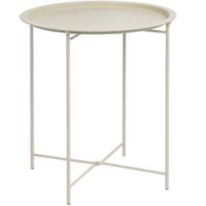 Bizzotto Krémový kovový zahradní stolek Austin ø 46 cm