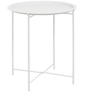 Bizzotto Bílý kovový zahradní stolek Austin ø 46 cm