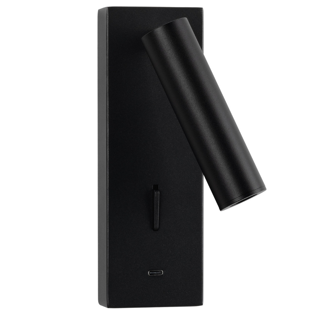 Nova Luce Černé kovové nástěnné LED světlo Fuse