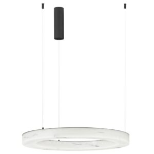 Nova Luce Bílé závěsné LED světlo Vaster 60 cm s černým zavěšením