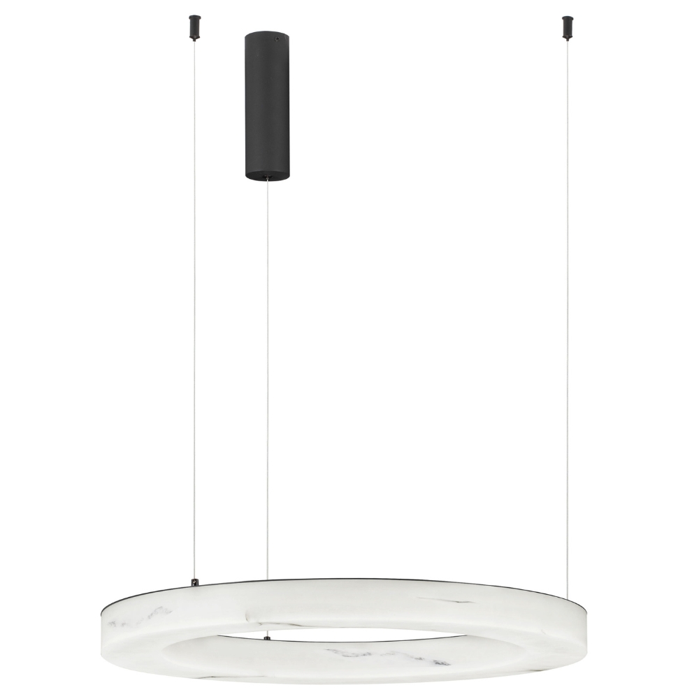 Nova Luce Bílé závěsné LED světlo Vaster 60 cm s černým zavěšením