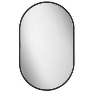 Nova Luce Černé závěsné zrcadlo s LED osvětlením Zelva 80 x 50 cm