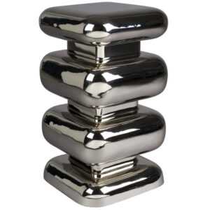 Dutchbone Stříbrný kovový odkládací stolek STUBBY 49 cm