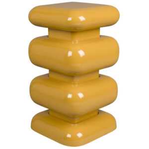 Dutchbone Žlutý kovový odkládací stolek STUBBY 49 cm