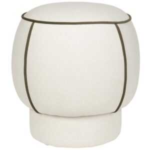 White Label Bílý čalouněný taburet MARINA 48 cm