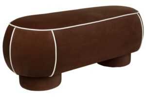 White Label Tmavě červená čalouněná lavice MARINA 121 cm