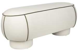 White Label Bílá čalouněná lavice MARINA 121 cm
