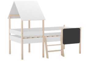 Marckeric Bílá dětská vyvýšená postel Mint 90 x 190 cm