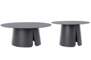 Bizzotto Šedý set dvou zahradních stolků Bryan 70/90 cm