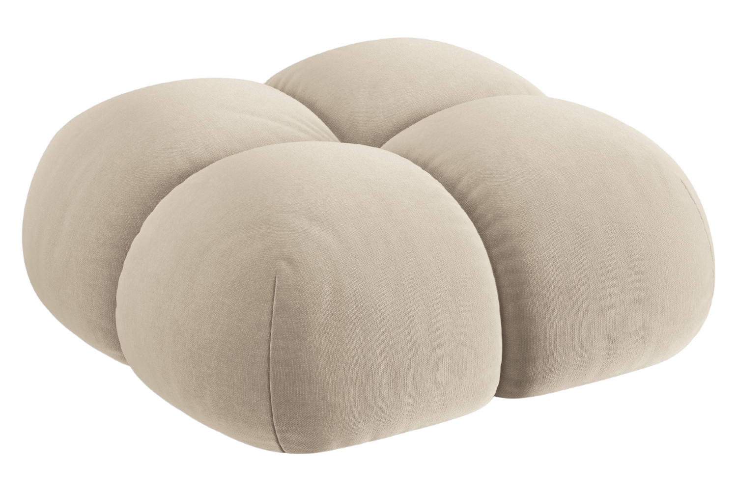 Cosmopolitan Design Světle béžová sametová podnožka Loretto 90 x 90 cm
