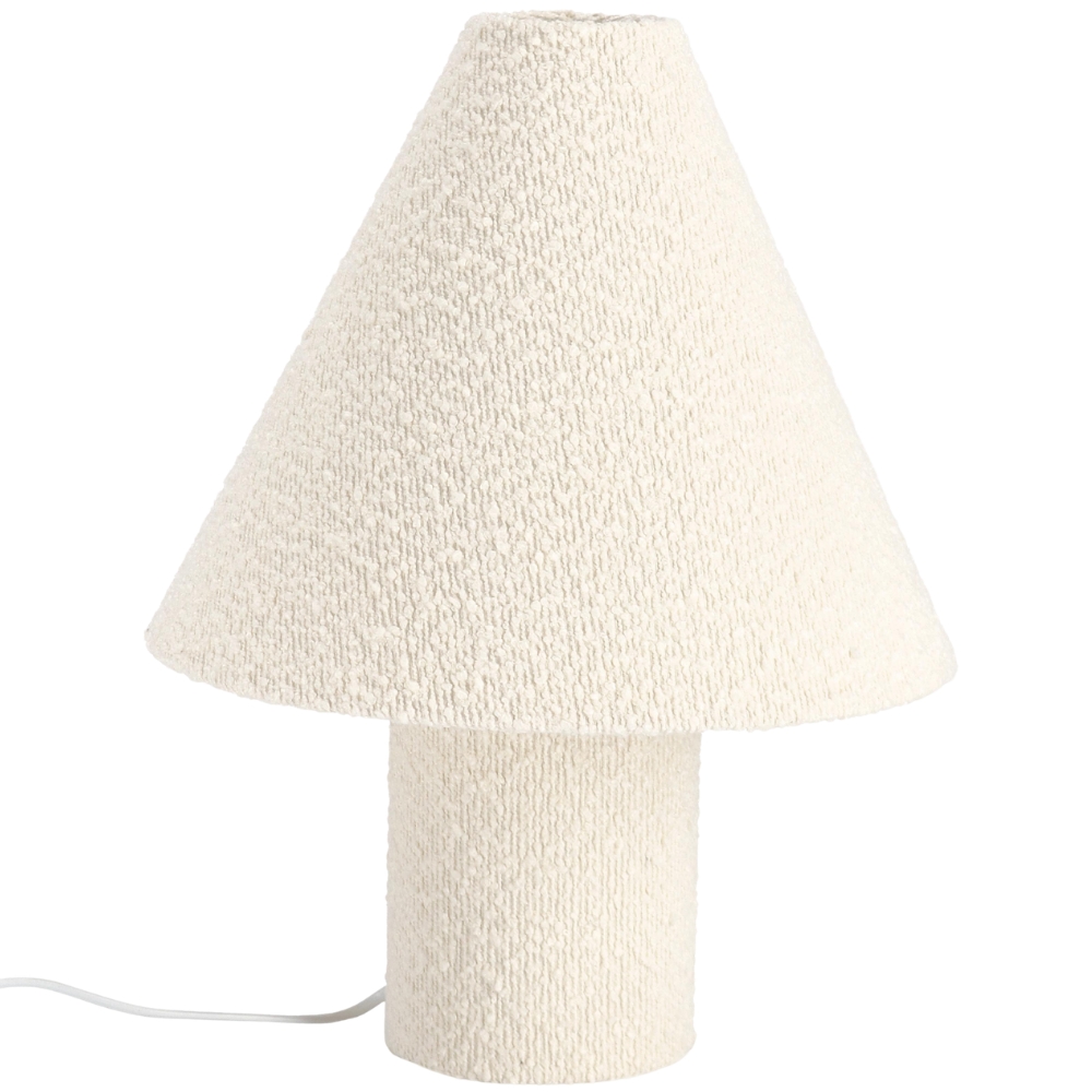 Bizzotto Bílá bouclé stolní lampa Radha