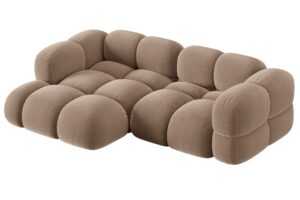 Cosmopolitan Design Tmavě béžová sametová rohová pohovka Loretto 250 cm