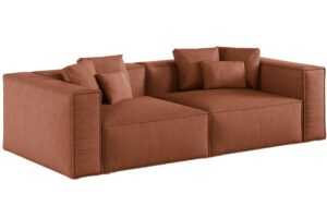 Cosmopolitan Design Terakotově oranžová čtyřmístná pohovka Aveiro 236 cm