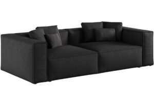 Cosmopolitan Design Černá čtyřmístná pohovka Aveiro 236 cm