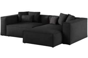Cosmopolitan Design Černá rohová pohovka Aveiro 254 cm