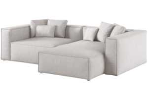 Cosmopolitan Design Světle šedá rohová pohovka Aveiro 254 cm
