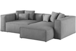 Cosmopolitan Design Šedá rohová pohovka Aveiro 254 cm