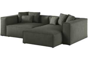 Cosmopolitan Design Tmavě zelená rohová pohovka Aveiro 254 cm