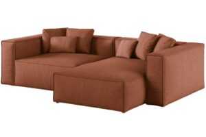 Cosmopolitan Design Terakotově oranžová rohová pohovka Aveiro 254 cm