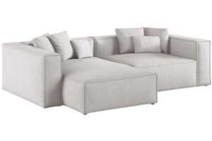 Cosmopolitan Design Světle šedá rohová pohovka Aveiro 254 cm
