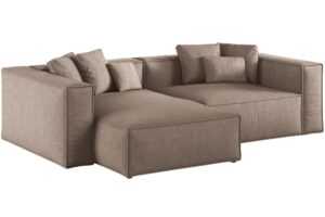 Cosmopolitan Design Hnědá rohová pohovka Aveiro 254 cm