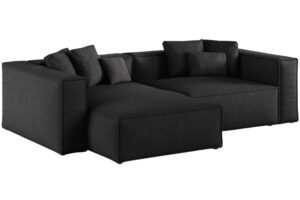 Cosmopolitan Design Černá rohová pohovka Aveiro 254 cm